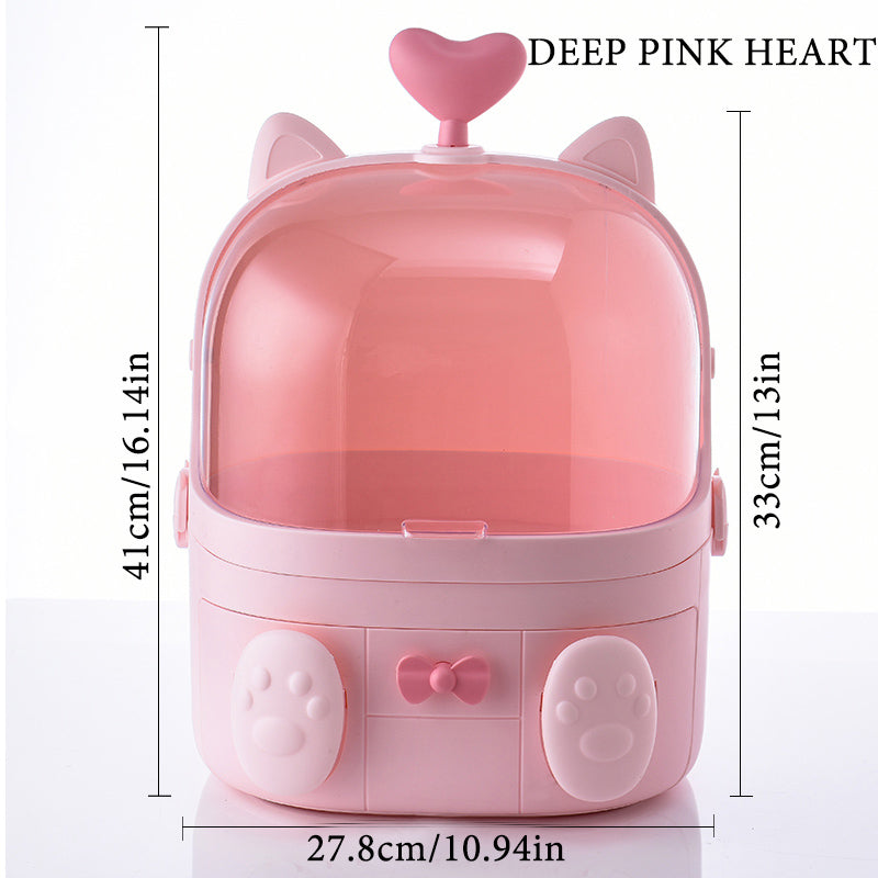 Multi-Compartment Cosmetic Storage Box | Countertop Makeup Organizer