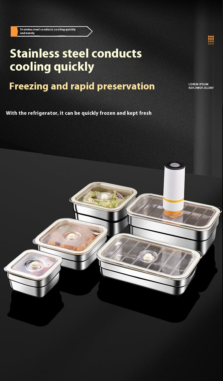 Stainless Steel Fridge & Freezer Storage Box | Stackable Food Organizer
