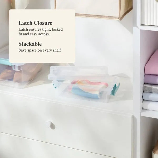 Stackable Clear Storage Bin with Locking Lid