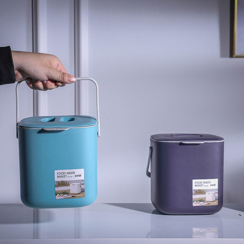 Compact Swing-Lid Waste Bin with Handle