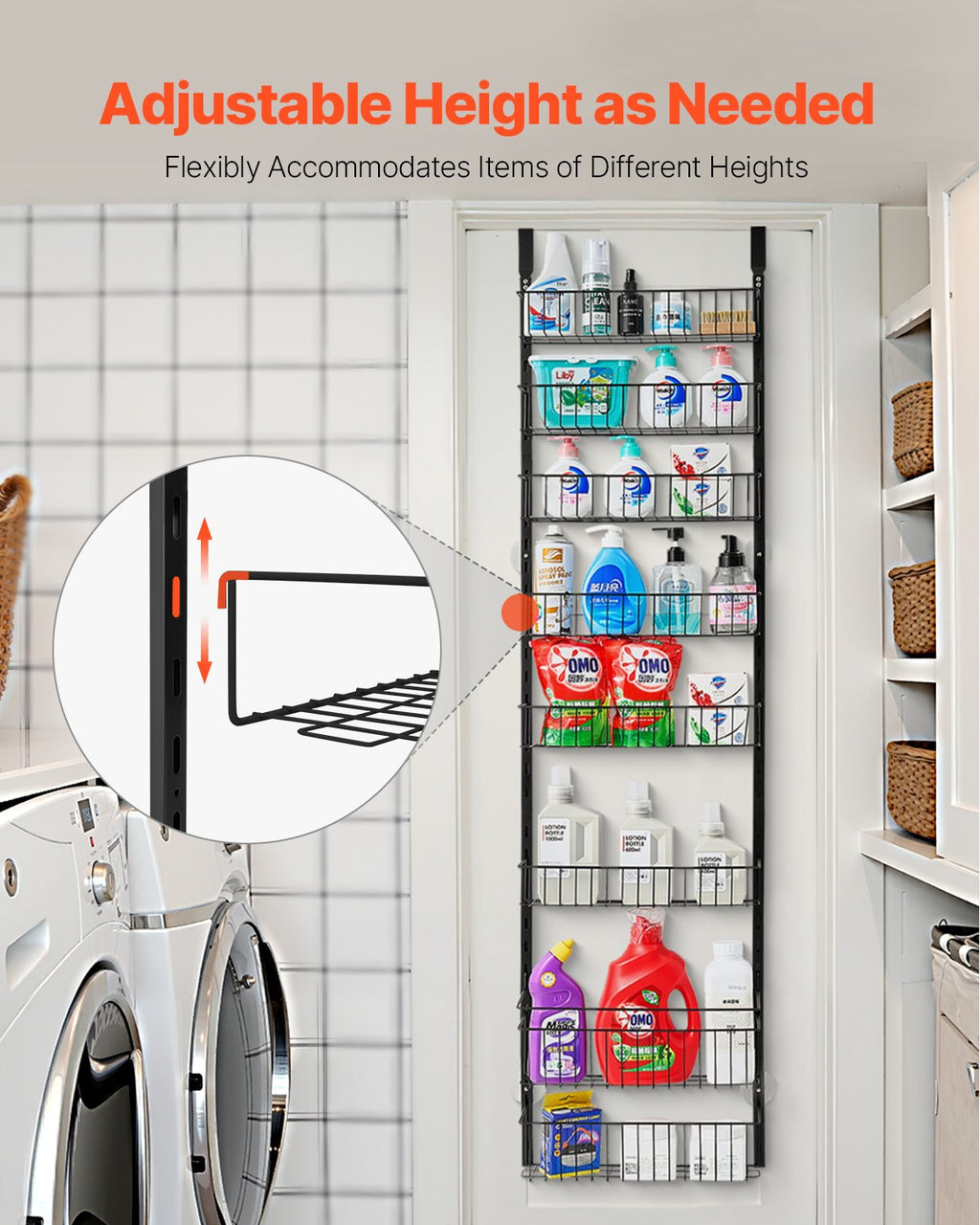 8-Tier Over-Door Pantry Hanging Rack | No-Install Storage