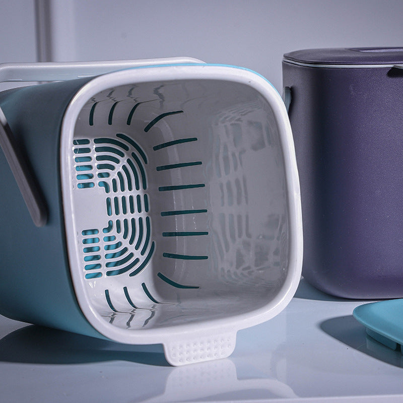 Compact Swing-Lid Waste Bin with Handle